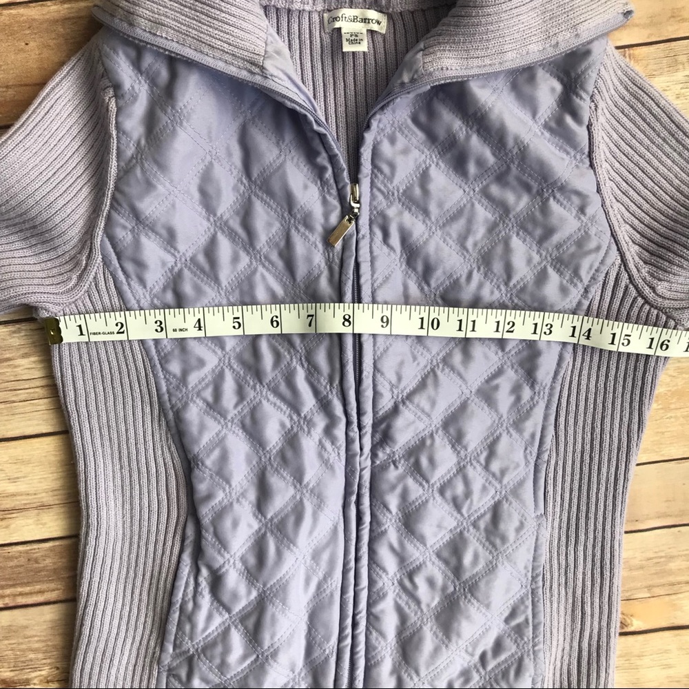 Croft and Barrow Lilac Full-zip Sweater Jacket - Picture 3 of 7